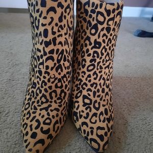 Leopard cheetah print booties